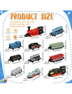 Hanaive 3 Juegos de Tren Miniatura Metal para Niños 2