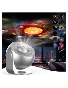 Proyector de Estrellas SOMKTN 13 Discos Luz Nocturna Plata