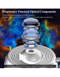 Proyector de Estrellas SOMKTN 13 Discos Luz Nocturna Plata 2