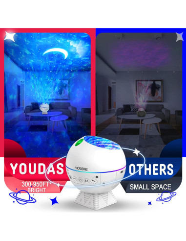 Proyector de Estrellas Galáctico YOUDAS con Bluetooth y Control Remoto