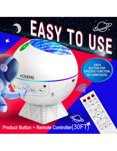 Proyector de Estrellas Galáctico YOUDAS con Bluetooth y Control Remoto