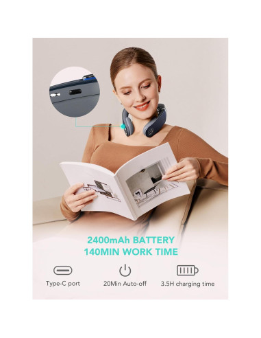 Masajeador de Cuello Inalámbrico SKG G7 PRO-FOLD 9D Plegable