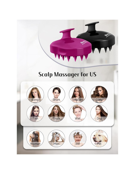 HEETA Cepillo Masajeador de Cuero Cabelludo 2 Pack - Suave