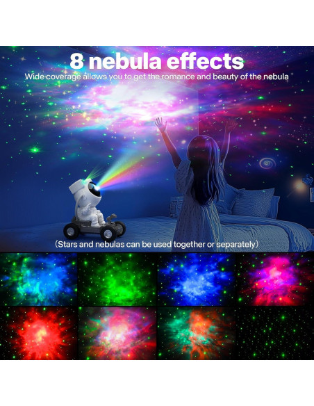 Proyector de Nebulosa Astronauta FLITI TG-006 360 con Temporizador