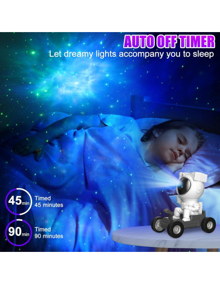 Proyector de Nebulosa Astronauta FLITI TG-006 360 con Temporizador