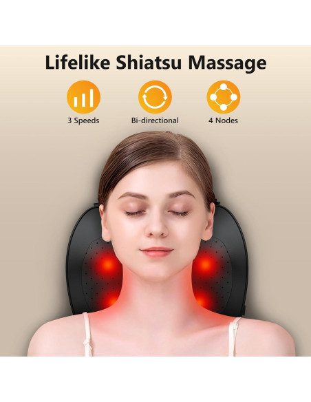 Masajeador de Espalda y Cuello Shiatsu iKristin con Calor