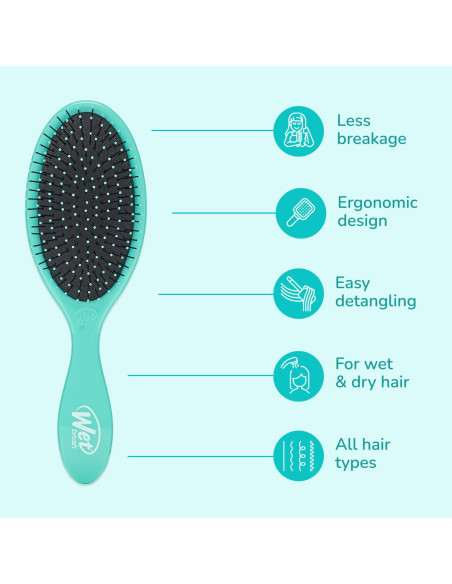 Cepillo Desenredante Wet Brush Aqua Cerdas Suaves 1 Cuenta