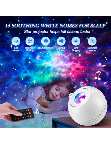 Proyector de Estrellas PIKOY con Altavoz Bluetooth y 15 Colores