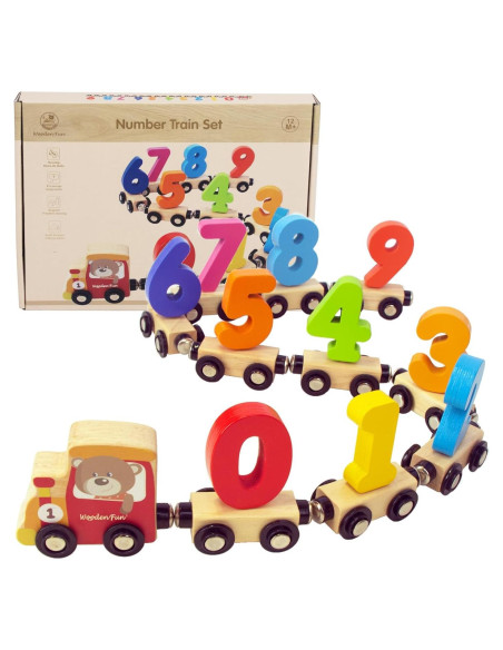 Juego de Tren de Números Woodenfun 29.97x21.5cm Rojo