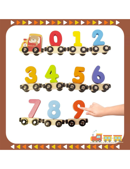 Juego de Tren de Números Woodenfun 29.97x21.5cm Rojo