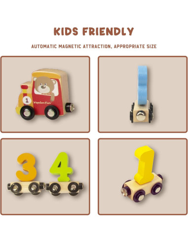 Juego de Tren de Números Woodenfun 29.97x21.5cm Rojo