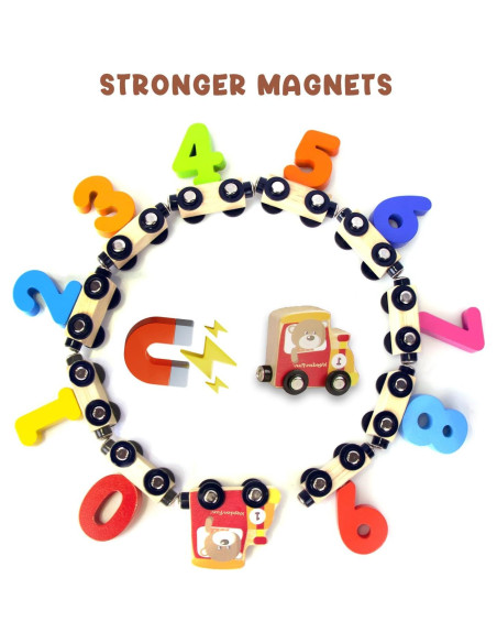 Juego de Tren de Números Woodenfun 29.97x21.5cm Rojo