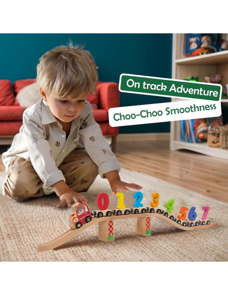 Juego de Tren de Números Woodenfun 29.97x21.5cm Rojo