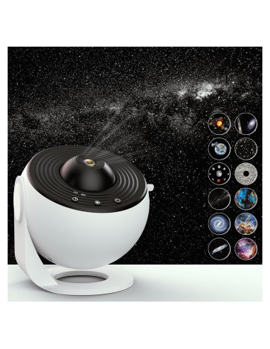 Proyector Estelar Galáctico SunBox con 12 Discos 4K HD