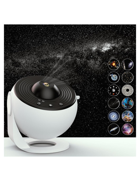 Proyector Estelar Galáctico SunBox con 12 Discos 4K HD