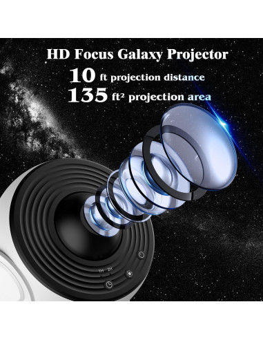 Proyector Estelar Galáctico SunBox con 12 Discos 4K HD