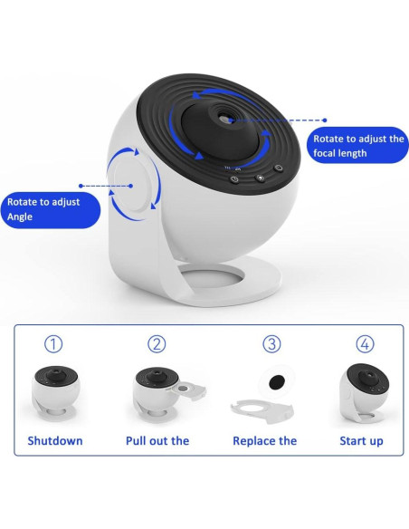 Proyector Estelar Galáctico SunBox con 12 Discos 4K HD