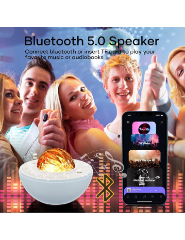 Proyector de Estrellas SUPFOO HMT-D18 Luz Nocturna Bluetooth