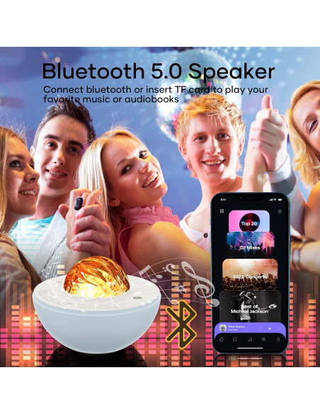 Proyector de Estrellas SUPFOO HMT-D18 Luz Nocturna Bluetooth