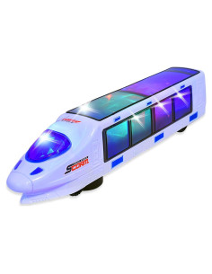 Tren Bala Eléctrico WolVol 3D con Luz y Música para Niños