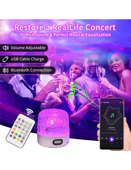 Lámpara Proyector de Luz de Olas Luminorthe Cube Bluetooth