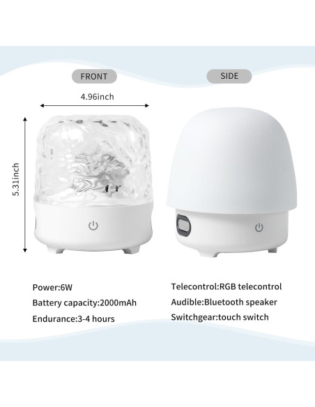 Lámpara Proyector de Luz de Olas Luminorthe Cube Bluetooth