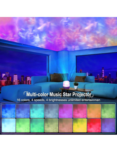 Lámpara Proyector de Luz de Olas Luminorthe Cube Bluetooth