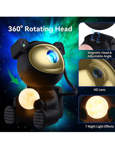 Proyector Galáctico Astronauta 2 en 1 con Control Remoto