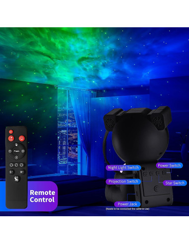 Proyector Galáctico Astronauta 2 en 1 con Control Remoto