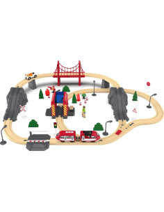 Locomotora Eléctrica Belon para Pista de Madera 21x5cm 2