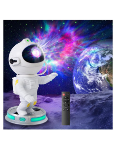 Proyector Galáctico Astronauta Luz Nocturna 14.5x12.5cm
