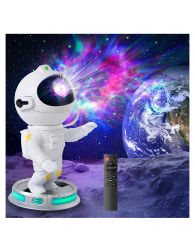 Proyector Galáctico Astronauta Luz Nocturna 14.5x12.5cm