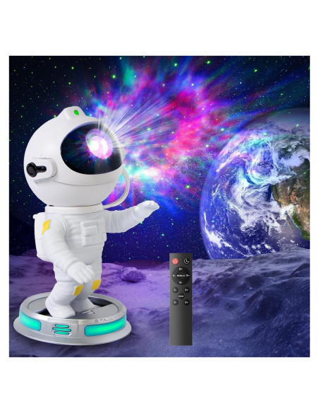 Proyector Galáctico Astronauta Luz Nocturna 14.5x12.5cm