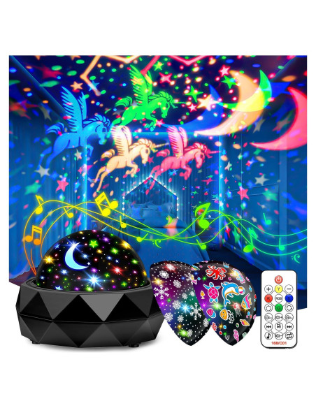 Proyector de Luz Nocturna PIKOY para Niños 15 Colores 3 Películas