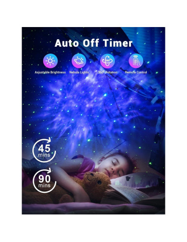 Proyector Galáctico Astronauta Luz Nocturna 14.5x12.5cm