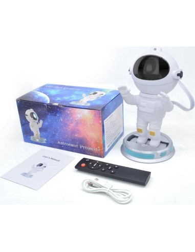 Proyector Galáctico Astronauta Luz Nocturna 14.5x12.5cm