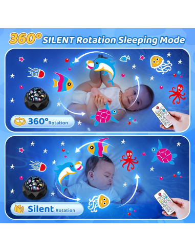 Proyector de Luz Nocturna PIKOY para Niños 15 Colores 3 Películas