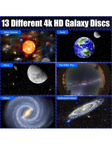 Proyector Planetario Hbaushun con 13 Discos de Galaxia HD