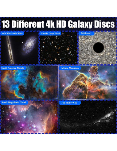 Proyector Planetario Hbaushun con 13 Discos de Galaxia HD