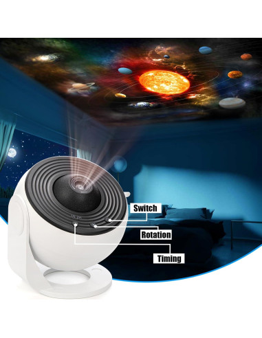 Proyector Planetario Hbaushun con 13 Discos de Galaxia HD