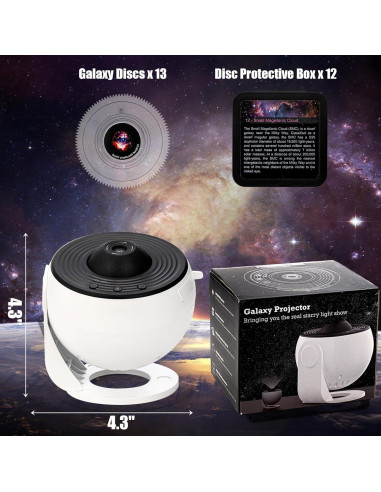 Proyector Planetario Hbaushun con 13 Discos de Galaxia HD