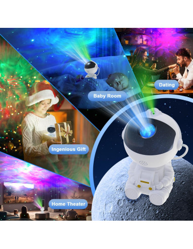 Proyector Galáctico HCRTGAY con Control Remoto y Temporizador