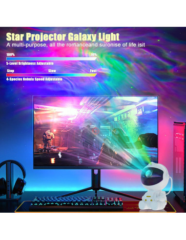 Proyector Galáctico HCRTGAY con Control Remoto y Temporizador