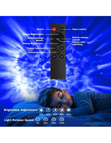 Proyector de Estrellas Galaxy Proran con Control Remoto 13.97cm