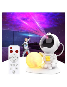 Proyector Galáctico Astronauta LED 3 en 1 con Control Remoto