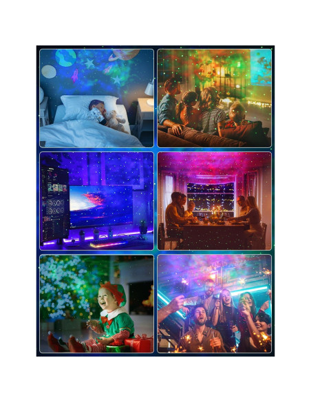 Proyector Galáctico Astronauta LED 3 en 1 con Control Remoto