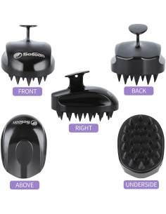 Cepillo Masajeador de Cuero Cabelludo Sosoon Negro 12,7 cm 2