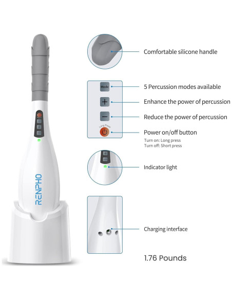 Masajeador de Mano RENPHO EM-2016C Inalámbrico 0.82 kg