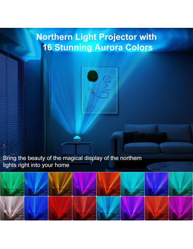Proyector de Luz Aurora HUMIIEYE DY-FWD01 16 Colores USB-C