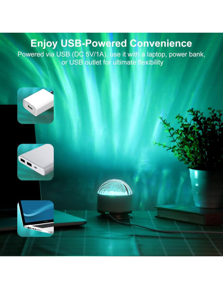 Proyector de Luz Aurora HUMIIEYE DY-FWD01 16 Colores USB-C